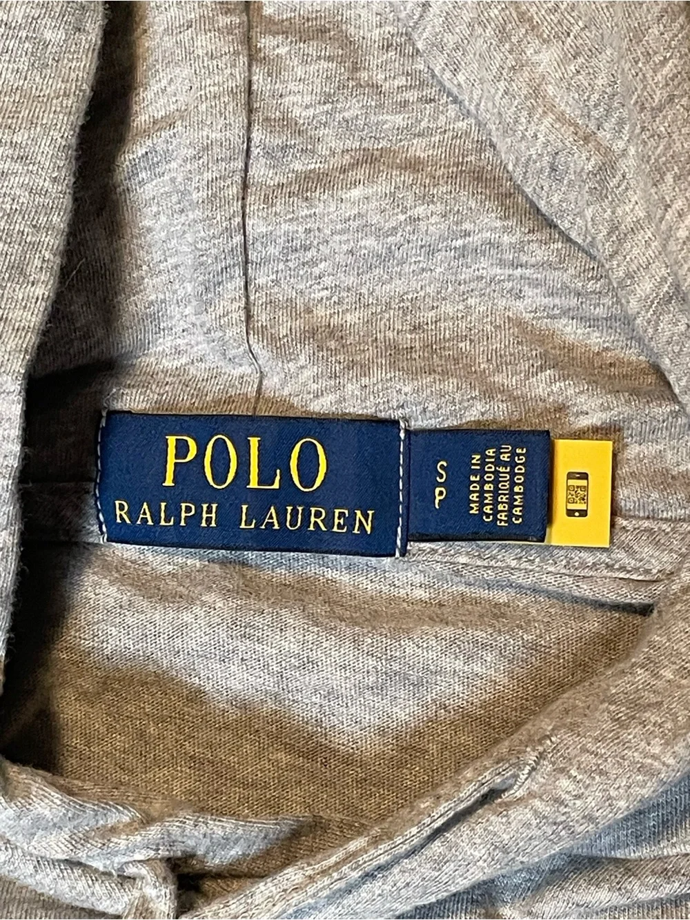 POLO RALPH LAUREN Men's Polo Bear Jersey Hooded T-Shirt L/S Gray Size small
